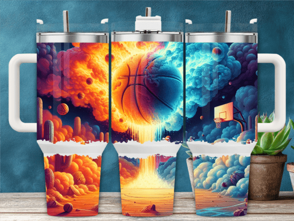 Basketball Fire Explosion 40oz Tumbler Design Review