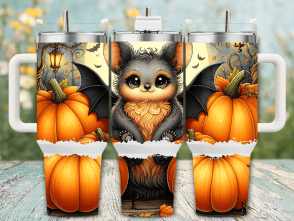 Bat and Pumpkin Halloween 40oz Tumbler