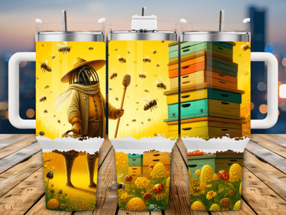 Beekeeper Bees Hive 40oz Tumbler Wrap