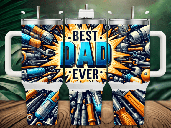 Best Dad Ever Comic Style 40oz Tumbler