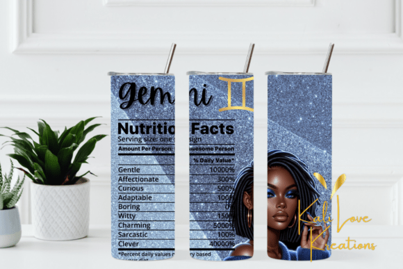 Black Woman Zodiac Tumbler 20oz Wrap