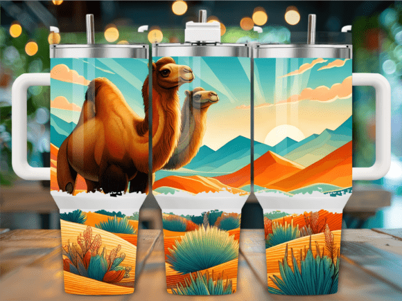 Bold Camel Sunset Landscape 40oz Tumbler