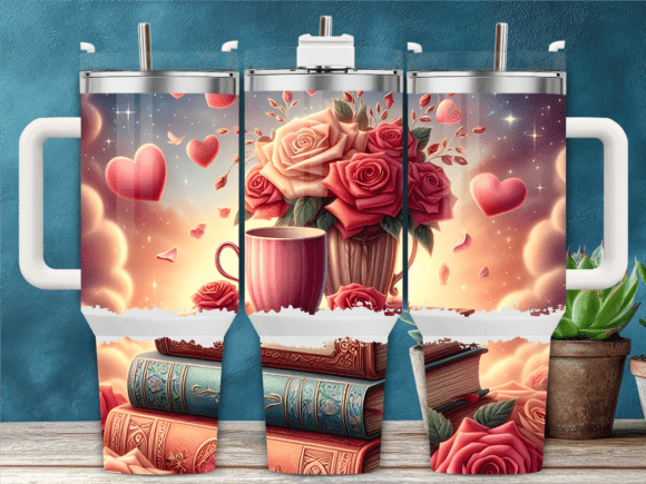 Books, Hearts Roses Love 40oz Tumbler Review