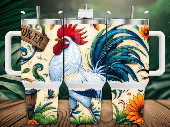 Farmhouse Rooster Sunflower 40oz Tumbler