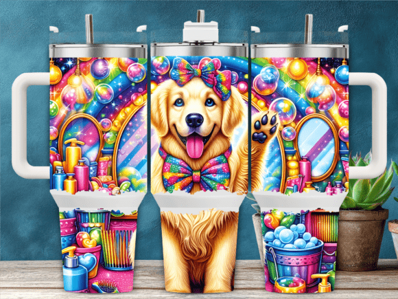 Golden Retriever Party 40oz Tumbler Wrap