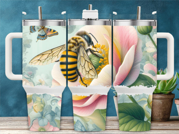 Honeybee and Flowers Nature 40oz Tumbler