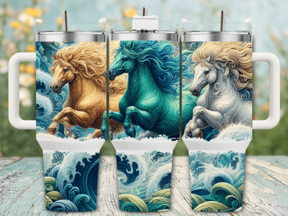 Horses Ocean Fantasy Art 40oz Tumbler Review