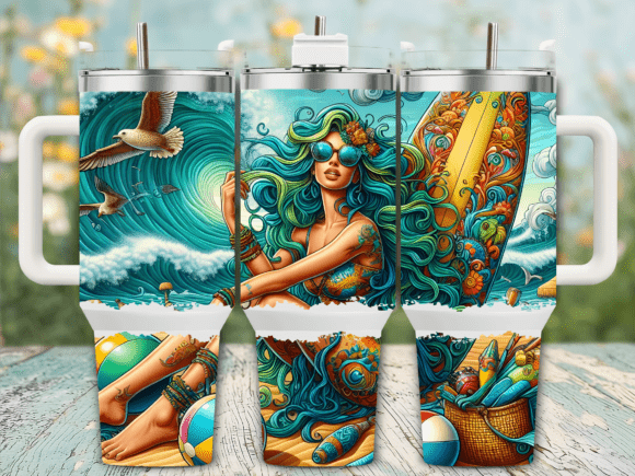Ocean Wave Girl Summer 40oz Tumbler Review