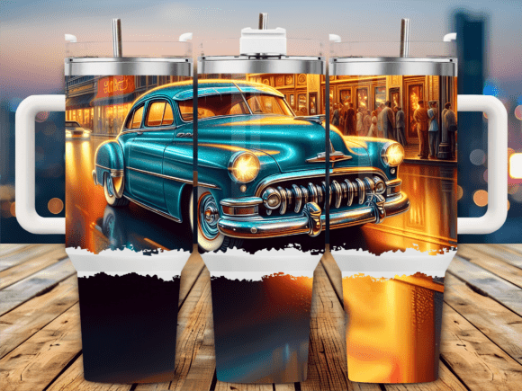 Retro Diner Vintage Car 40oz Tumbler