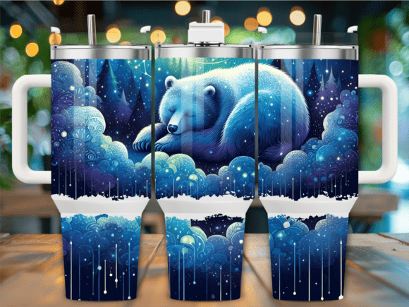 Sleeping Polar Bear Night 40oz Tumbler