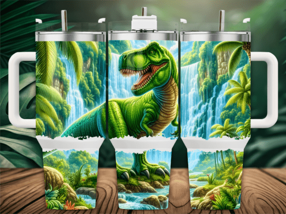 T-Rex Lush Jungle Waterfall 40oz Tumbler