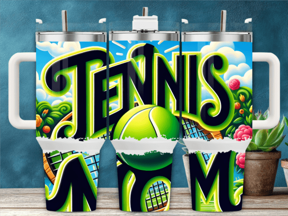 Tennis Mom Garden Theme 40oz Tumbler