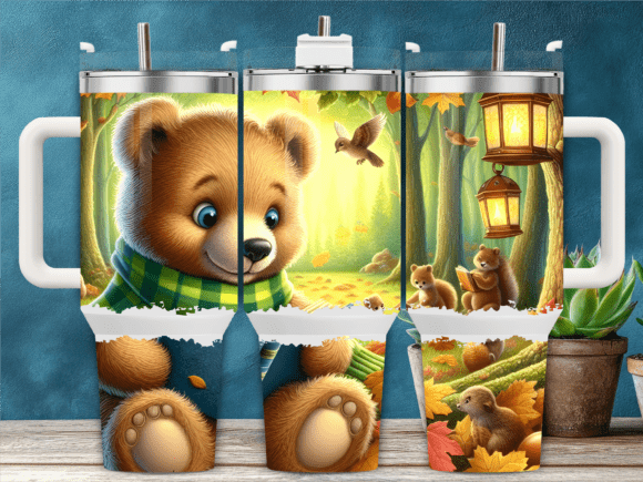Woodland Baby Bear Forest 40oz Tumbler